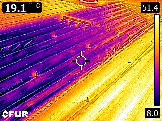 シート部分19.1℃ 未施工部分51.4℃